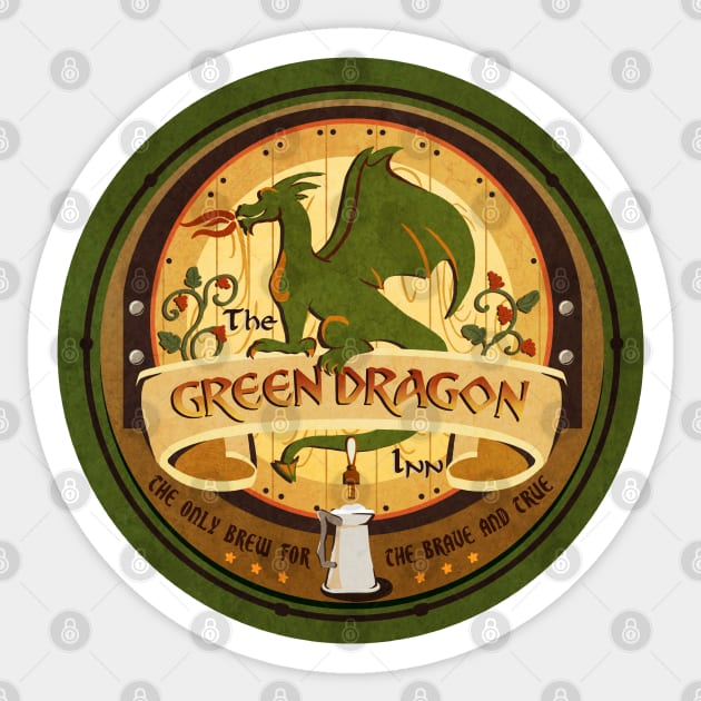 The Green Dragon Sticker by enchantedrealm